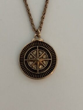 Gold Compass Pendant Necklace for Women